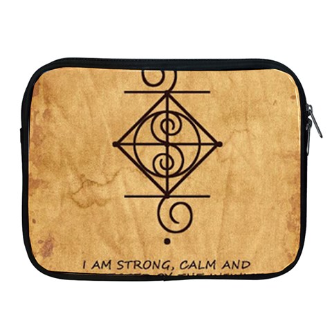 I Am Strong, Calm  And Protected By The Infinite Universe Apple iPad 2/3/4 Zipper Cases from ArtsNow.com Front