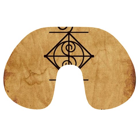 I Am Strong, Calm  And Protected By The Infinite Universe Travel Neck Pillow from ArtsNow.com Front