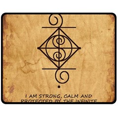 I Am Strong, Calm  And Protected By The Infinite Universe Double Sided Fleece Blanket (Medium)  from ArtsNow.com 58.8 x47.4  Blanket Back