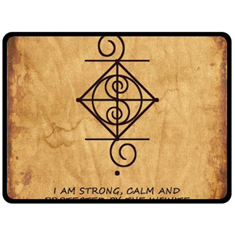 I Am Strong, Calm  And Protected By The Infinite Universe Double Sided Fleece Blanket (Large)  from ArtsNow.com 80 x60  Blanket Front