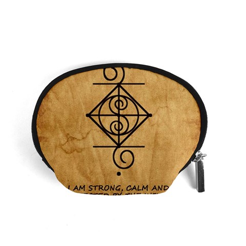 I Am Strong, Calm  And Protected By The Infinite Universe Accessory Pouch (Small) from ArtsNow.com Front