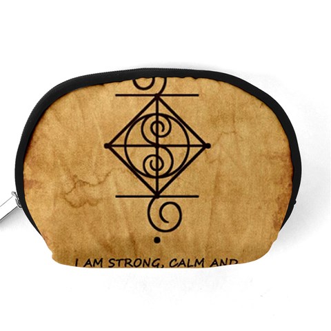 I Am Strong, Calm  And Protected By The Infinite Universe Accessory Pouch (Medium) from ArtsNow.com Back