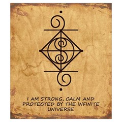 I Am Strong, Calm  And Protected By The Infinite Universe Drawstring Pouch (Small) from ArtsNow.com Back