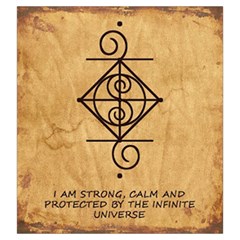 I Am Strong, Calm  And Protected By The Infinite Universe Drawstring Pouch (Large) from ArtsNow.com Front
