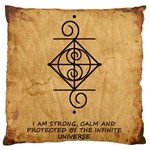I Am Strong, Calm  And Protected By The Infinite Universe Large Flano Cushion Case (Two Sides)