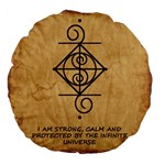 I Am Strong, Calm  And Protected By The Infinite Universe Large 18  Premium Flano Round Cushions