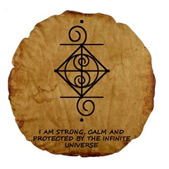 I Am Strong, Calm  And Protected By The Infinite Universe Large 18  Premium Flano Round Cushions from ArtsNow.com Back