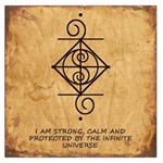 I Am Strong, Calm  And Protected By The Infinite Universe Large Satin Scarf (Square)