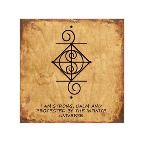 I Am Strong, Calm  And Protected By The Infinite Universe Small Satin Scarf (Square) from ArtsNow.com Front