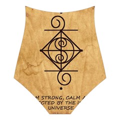 I Am Strong, Calm  And Protected By The Infinite Universe Halter Swimsuit from ArtsNow.com Back