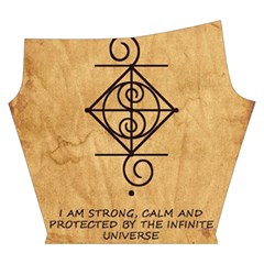 I Am Strong, Calm  And Protected By The Infinite Universe Yoga Cropped Leggings from ArtsNow.com Left