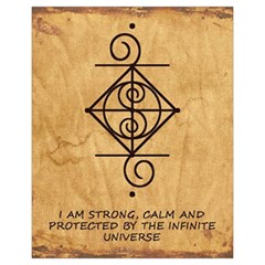 I Am Strong, Calm  And Protected By The Infinite Universe Drawstring Pouch (XL) from ArtsNow.com Back