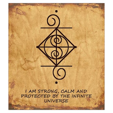 I Am Strong, Calm  And Protected By The Infinite Universe Drawstring Pouch (2XL) from ArtsNow.com Back
