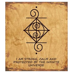 I Am Strong, Calm  And Protected By The Infinite Universe Drawstring Pouch (2XL) from ArtsNow.com Back