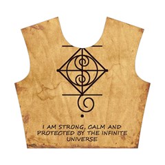 I Am Strong, Calm  And Protected By The Infinite Universe Cotton Crop Top from ArtsNow.com Front