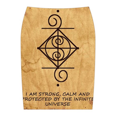 I Am Strong, Calm  And Protected By The Infinite Universe Midi Wrap Pencil Skirt from ArtsNow.com Back