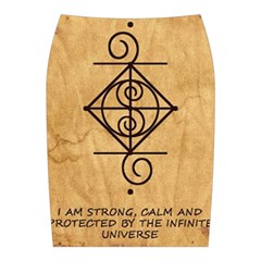 I Am Strong, Calm  And Protected By The Infinite Universe Midi Wrap Pencil Skirt from ArtsNow.com Back