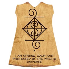 I Am Strong, Calm  And Protected By The Infinite Universe Ruffle Detail Chiffon Dress from ArtsNow.com Front