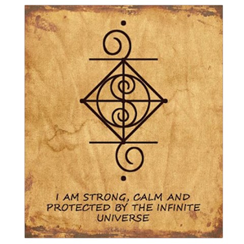 I Am Strong, Calm  And Protected By The Infinite Universe Waist Pouch (Small) from ArtsNow.com Back Strap
