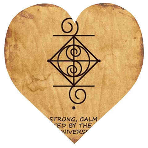 I Am Strong, Calm  And Protected By The Infinite Universe Wooden Puzzle Heart from ArtsNow.com Front