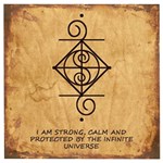 I Am Strong, Calm  And Protected By The Infinite Universe Wooden Puzzle Square