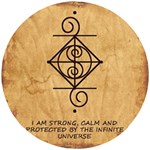 I Am Strong, Calm  And Protected By The Infinite Universe Wooden Puzzle Round