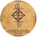 I Am Strong, Calm  And Protected By The Infinite Universe Wooden Bottle Opener (Round)