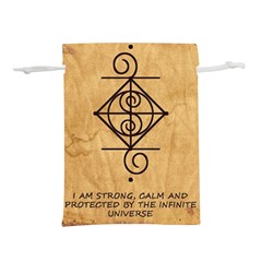 I Am Strong, Calm  And Protected By The Infinite Universe Lightweight Drawstring Pouch (L) from ArtsNow.com Front