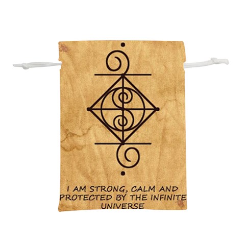 I Am Strong, Calm  And Protected By The Infinite Universe Lightweight Drawstring Pouch (L) from ArtsNow.com Back