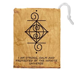 I Am Strong, Calm  And Protected By The Infinite Universe Drawstring Pouch (4XL) from ArtsNow.com Front