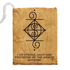 I Am Strong, Calm  And Protected By The Infinite Universe Drawstring Pouch (4XL) from ArtsNow.com Back