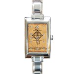 I Am Strong, Calm  And Protected By The Infinite Universe Rectangle Italian Charm Watch