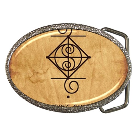 I Am Strong, Calm  And Protected By The Infinite Universe Belt Buckles from ArtsNow.com Front