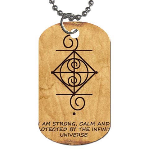 I Am Strong, Calm  And Protected By The Infinite Universe Dog Tag (One Side) from ArtsNow.com Front