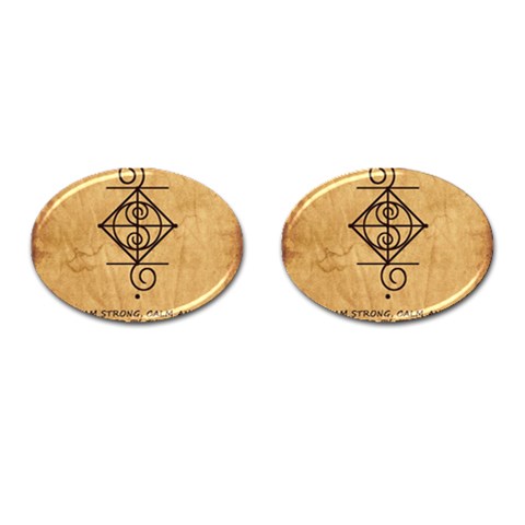 I Am Strong, Calm  And Protected By The Infinite Universe Cufflinks (Oval) from ArtsNow.com Front(Pair)