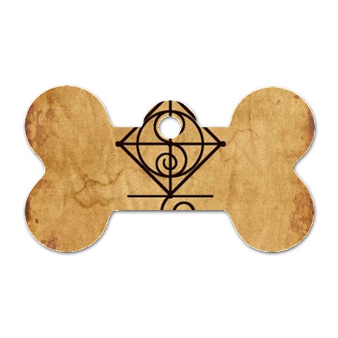 I Am Strong, Calm  And Protected By The Infinite Universe Dog Tag Bone (Two Sides) from ArtsNow.com Front