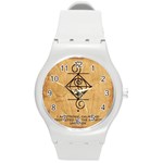 I Am Strong, Calm  And Protected By The Infinite Universe Round Plastic Sport Watch (M)