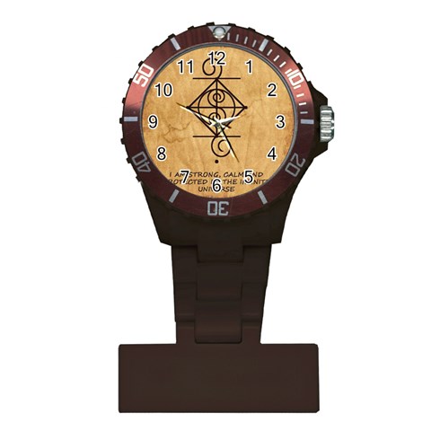 I Am Strong, Calm  And Protected By The Infinite Universe Plastic Nurses Watch from ArtsNow.com Front