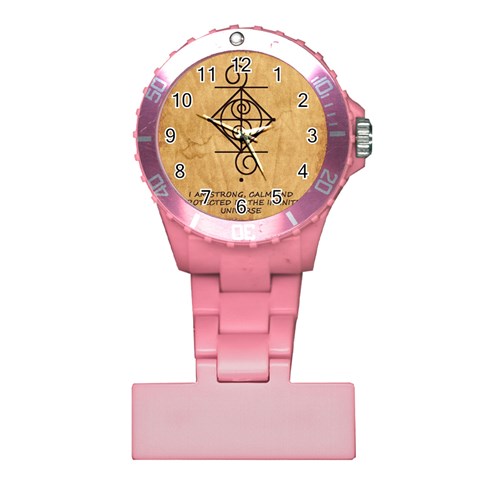 I Am Strong, Calm  And Protected By The Infinite Universe Plastic Nurses Watch from ArtsNow.com Front