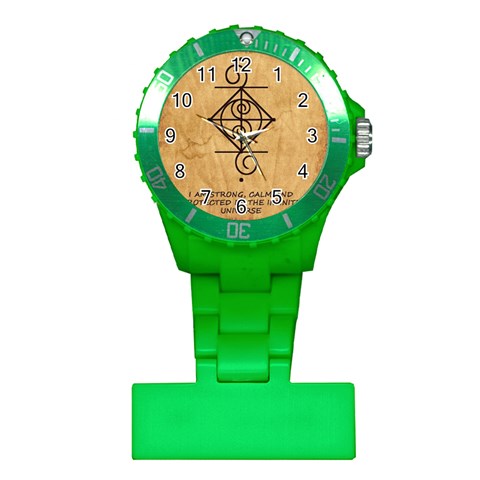 I Am Strong, Calm  And Protected By The Infinite Universe Plastic Nurses Watch from ArtsNow.com Front