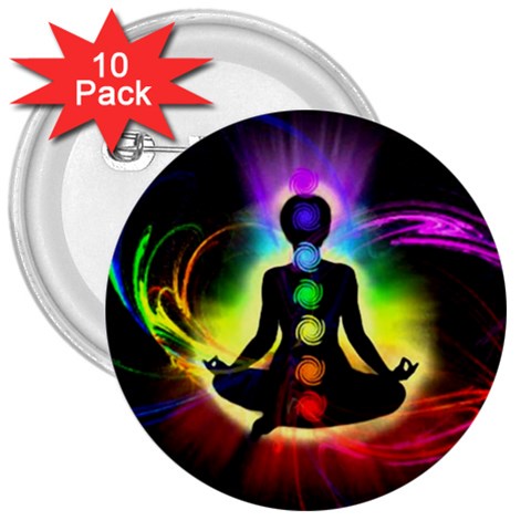 Chakra Design 3  Buttons (10 pack)  from ArtsNow.com Front