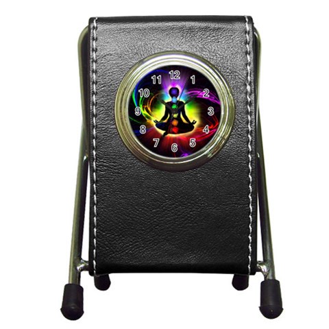 Chakra Design Pen Holder Desk Clock from ArtsNow.com Front