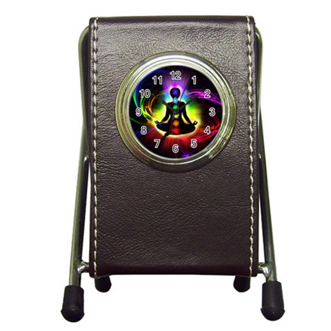 Chakra Design Pen Holder Desk Clock from ArtsNow.com Front