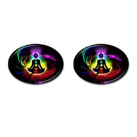 Chakra Design Cufflinks (Oval) from ArtsNow.com Front(Pair)