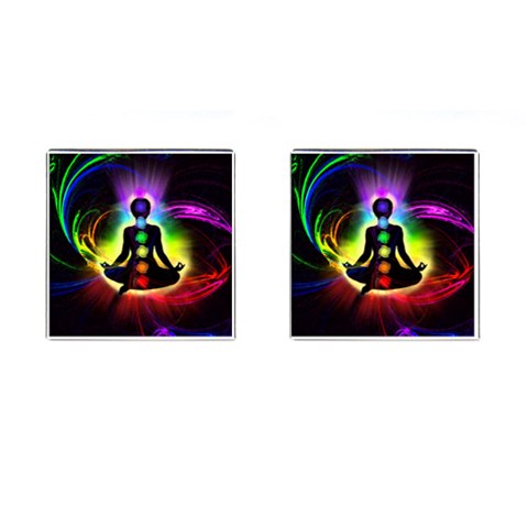 Chakra Design Cufflinks (Square) from ArtsNow.com Front(Pair)