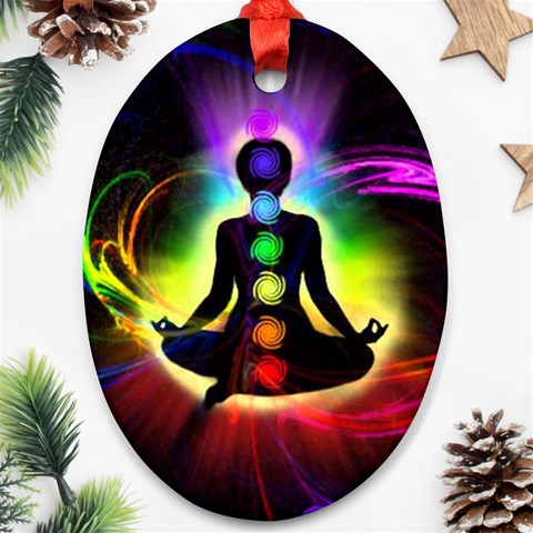 Chakra Design Oval Ornament (Two Sides) from ArtsNow.com Front