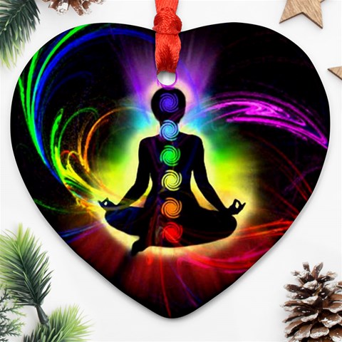 Chakra Design Heart Ornament (Two Sides) from ArtsNow.com Front
