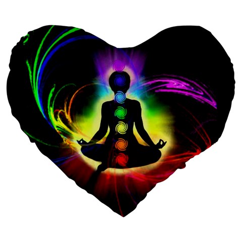 Chakra Design Large 19  Premium Flano Heart Shape Cushions from ArtsNow.com Front