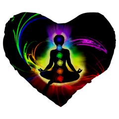 Chakra Design Large 19  Premium Flano Heart Shape Cushions from ArtsNow.com Front