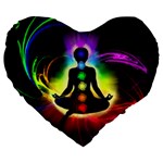 Chakra Design Large 19  Premium Flano Heart Shape Cushions